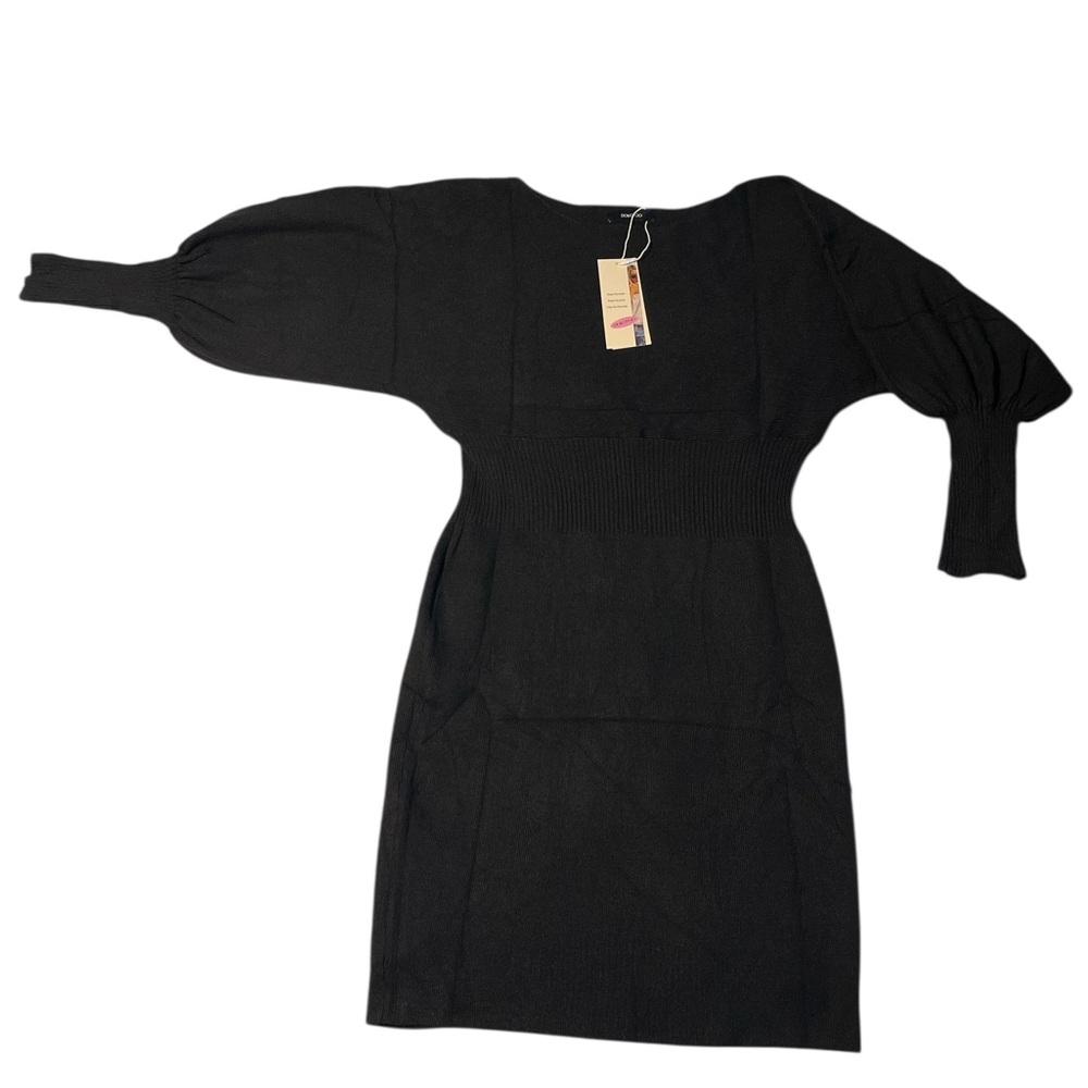 Chic Black Long Sleeve shoulder less Dress